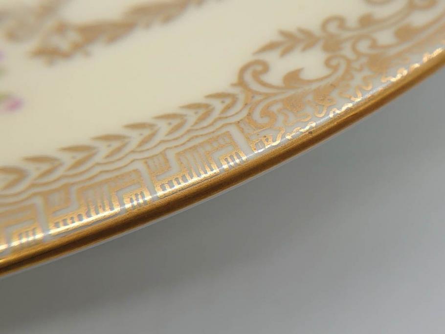 オールドノリタケ　NORITAKE　金彩　ゴールドのデザインが高級感を高めるプレート5枚セット(花、フラワー、皿、洋食器)(R-074126)