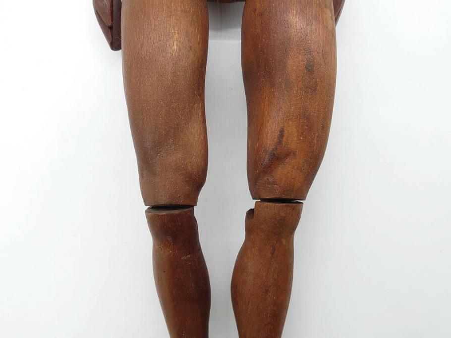 フランスビンテージ　木製　色々なポージングができるデッサン人形(デッサン用ドール、人形模型、ウッドマネキン、可動式、モデル人形、ヴィンテージ)(R-074128)