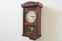 和製アンティーク　昭和レトロ　クラシカルな雰囲気が魅力的な大振り掛け時計(柱時計、古時計、振り子時計)(R-072430)