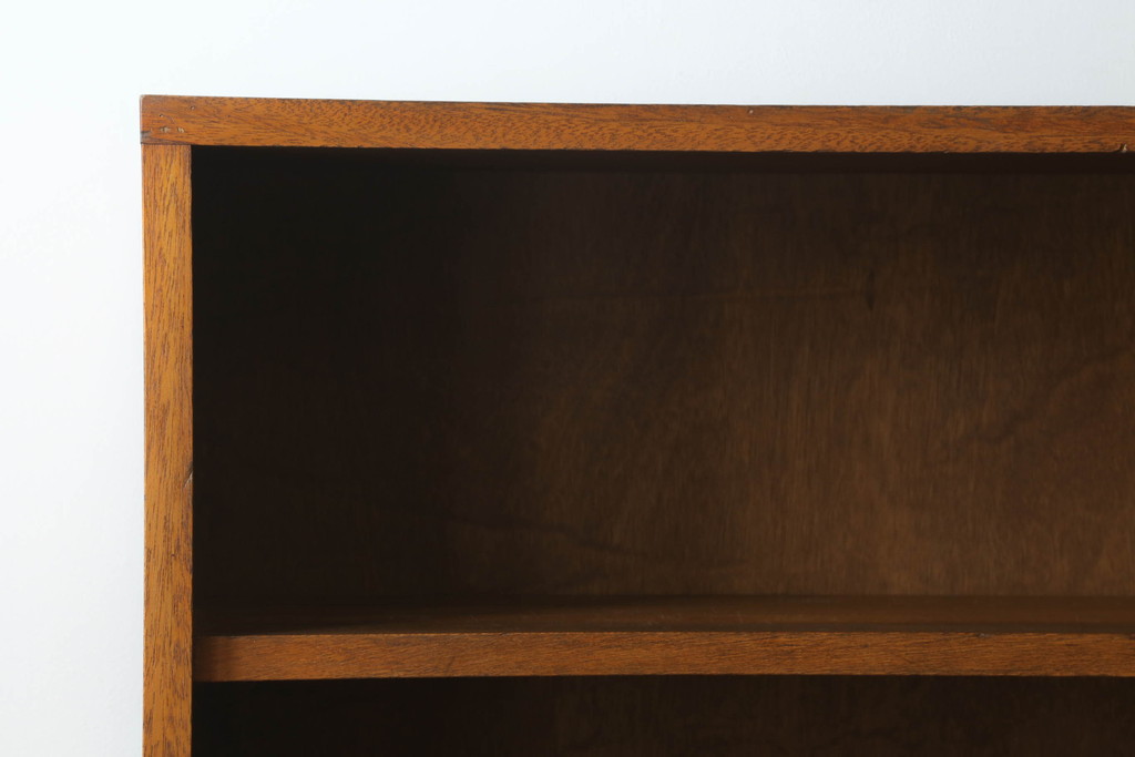 和製アンティーク　特大!!　シンプルなデザインが取り入れやすい古い学校の本棚(オープンラック、収納棚、ブックシェルフ、飾り棚、ディスプレイラック)(R-068495)