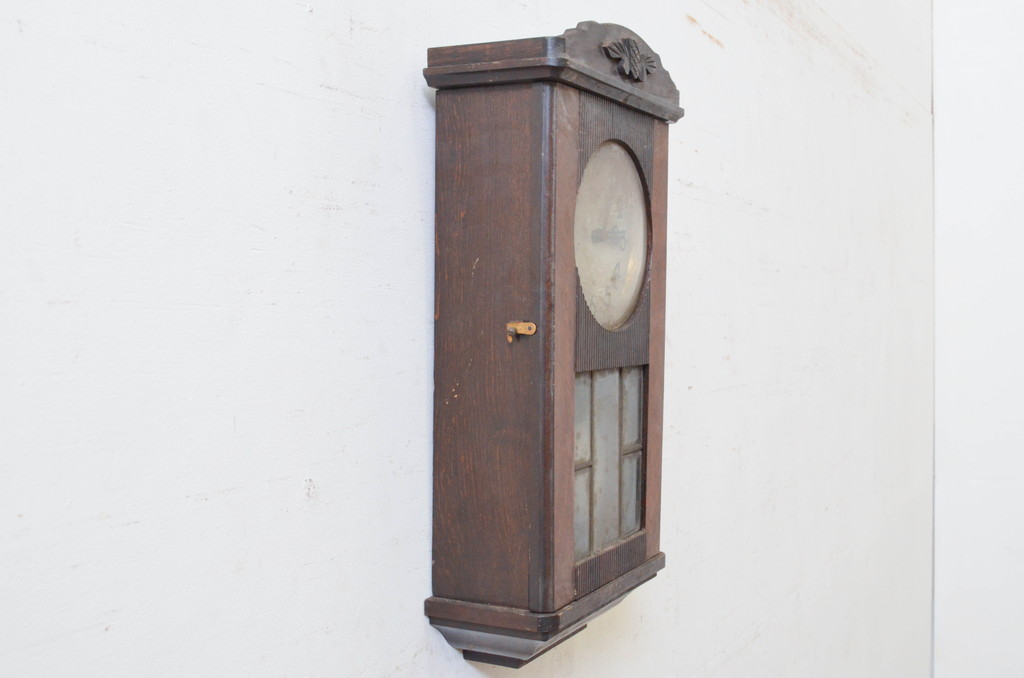 和製アンティーク　Meiji(明治時計社)　昭和レトロな雰囲気溢れる掛け時計(柱時計、古時計、振り子時計)(R-072251)