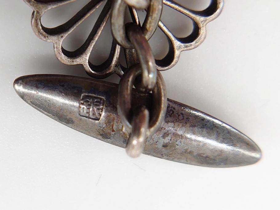 戦前　銀製　十六花菊紋　カフスボタン(シルバー、下賜品?、ボンボニエール)(R-060484)