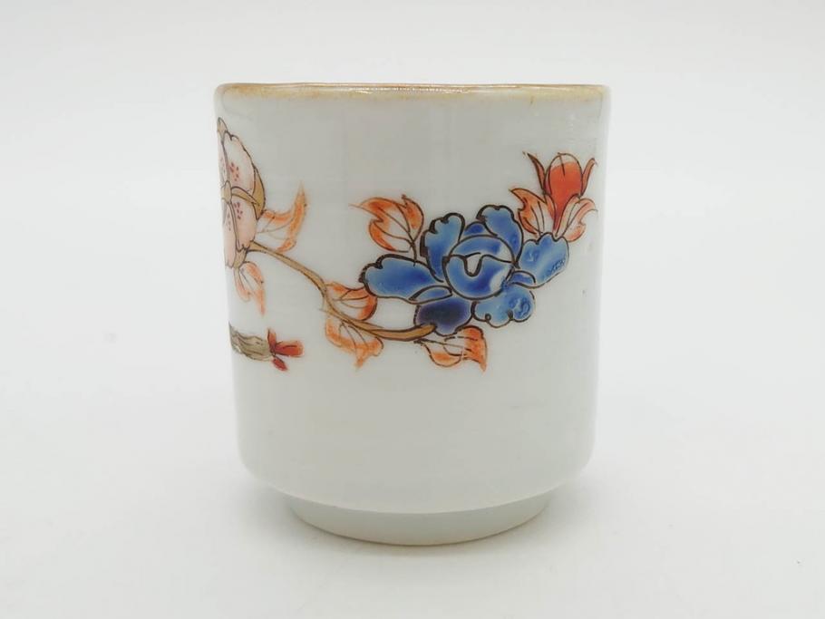 江戸期　古伊万里　染付　緻密な絵付けが美しいお猪口7客セット(金彩、ちょう、蝶、花、蕎麦猪口、酒器、おちょこ、御猪口、湯呑み、湯のみ、和食器)(R-079565)
