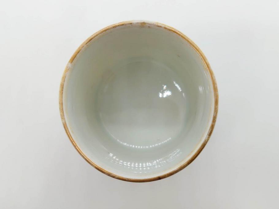 江戸期　古伊万里　染付　緻密な絵付けが美しいお猪口7客セット(金彩、ちょう、蝶、花、蕎麦猪口、酒器、おちょこ、御猪口、湯呑み、湯のみ、和食器)(R-079565)