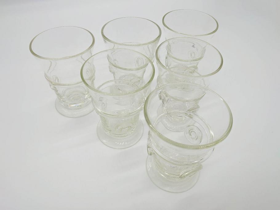 船木倭帆(shizu)グラス 6点セット(吹きガラス、作家物)(R-060490 