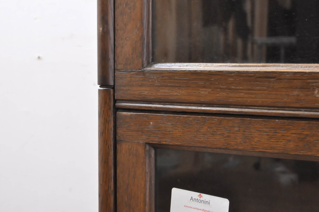 イギリスアンティーク　オーク材　クラシカルな佇まいのスタッキングブックケース(本箱、収納棚、戸棚、キャビネット、飾り棚、陳列棚、英国)(R-065917)