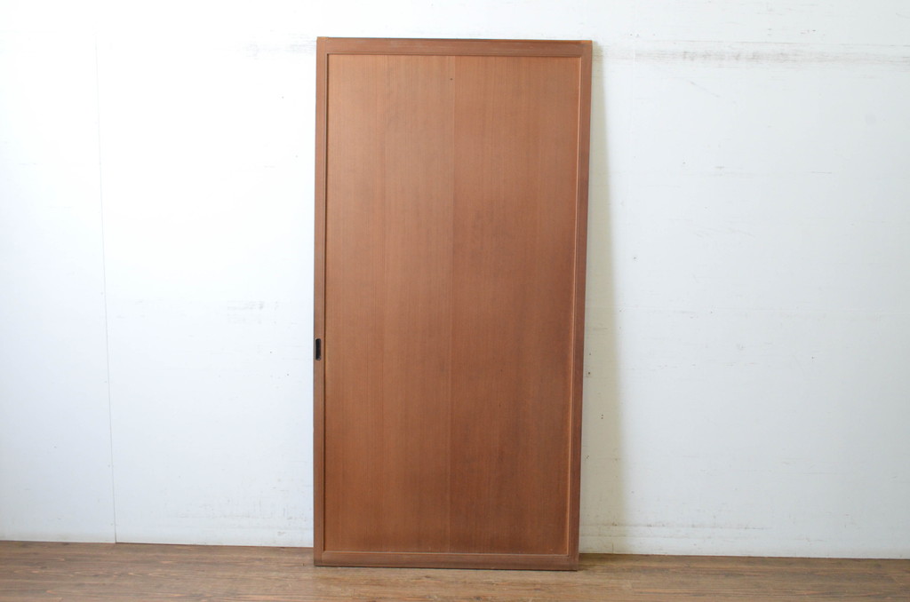 アンティーク建具　昭和初期　上手物!!　美しい柾目が魅力の舞良戸1枚(まいらど、横桟板戸、引き戸)(R-065254)