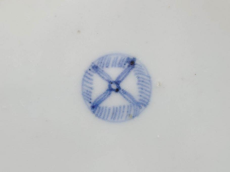 江戸期　古伊万里　染付　色絵　梅　約11cm　3.7寸　食卓を明るく彩る蓋付き茶碗4客セット(金彩、鳥、松、花十字、和食器、蓋茶碗、どんぶり、三寸七分)(R-079602)