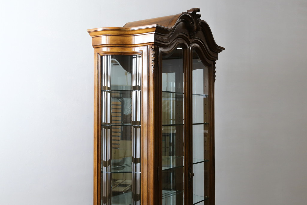 中古　超美品　DREXEL HERITAGE(ドレクセルヘリテイジ)取り扱い　アメリカ高級家具　KARGES(カーゲス)　キャビネット(定価約500万円)(キュリオケース、ガラスケース、飾り棚、収納棚)(R-055776)