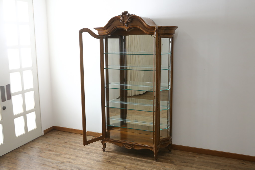 中古　超美品　DREXEL HERITAGE(ドレクセルヘリテイジ)取り扱い　アメリカ高級家具　KARGES(カーゲス)　キャビネット(定価約500万円)(キュリオケース、ガラスケース、飾り棚、収納棚)(R-055776)
