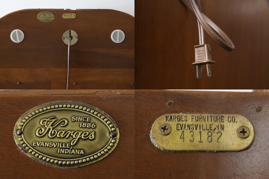 中古　超美品　DREXEL HERITAGE(ドレクセルヘリテイジ)取り扱い　アメリカ高級家具　KARGES(カーゲス)　キャビネット(定価約500万円)(キュリオケース、ガラスケース、飾り棚、収納棚)(R-055776)