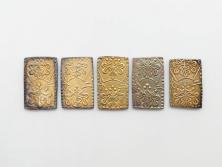 明治期　古銭　明治二分判金5点セット(金貨、硬貨、コイン、日本)(R-079608)　