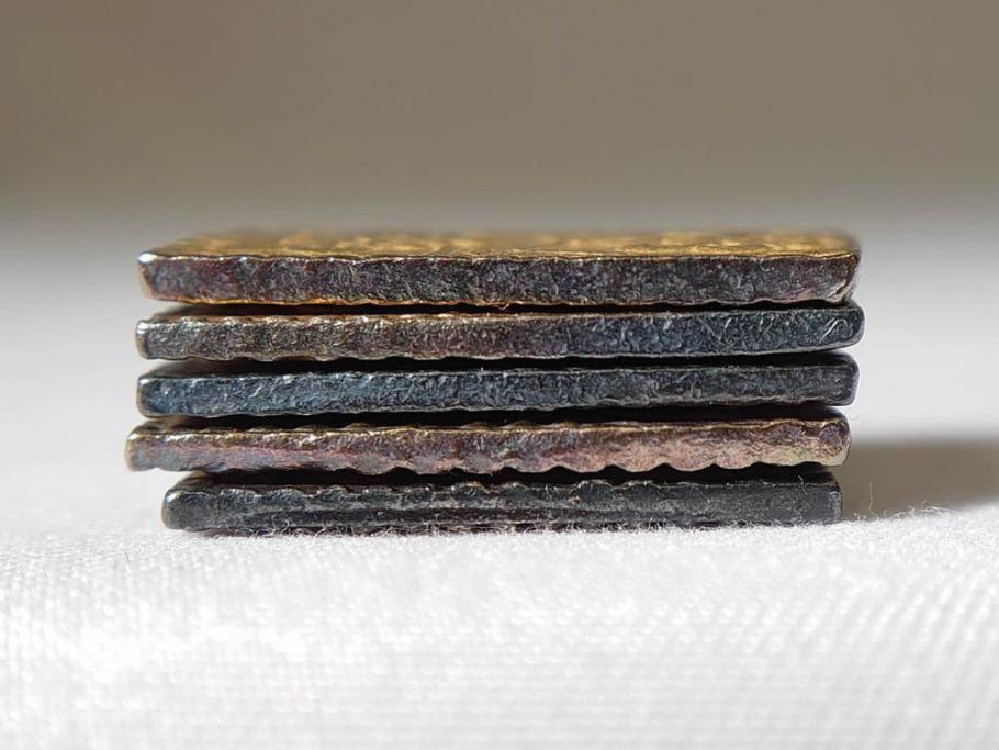 明治期　古銭　明治二分判金5点セット(金貨、硬貨、コイン、日本)(R-079608)　