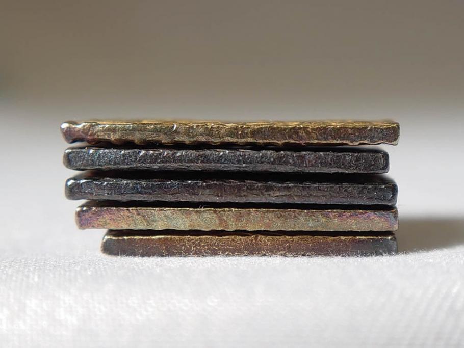 明治期　古銭　明治二分判金5点セット(金貨、硬貨、コイン、日本)(R-079608)　