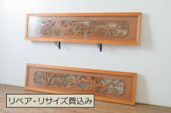 アンティーク建具　欅(ケヤキ)材　龍の金具がアクセントの和の趣溢れる蔵戸1枚(引き戸、玄関戸)(R-069028)