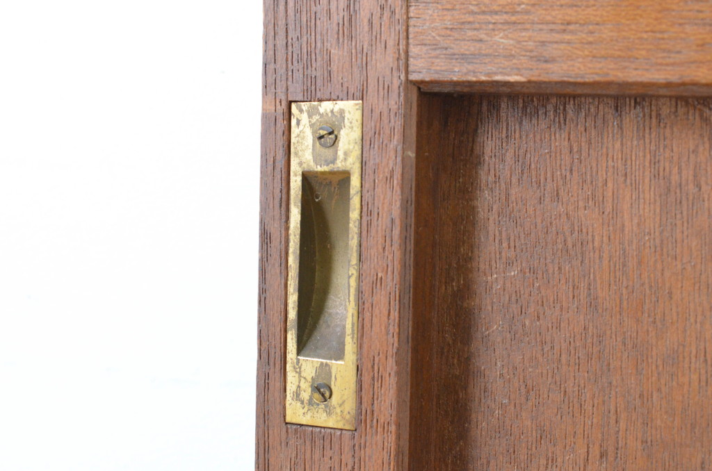 レトロ建具　昭和なデザインのモールガラス入り引き戸2枚セット(ガラス戸)(R-065060)