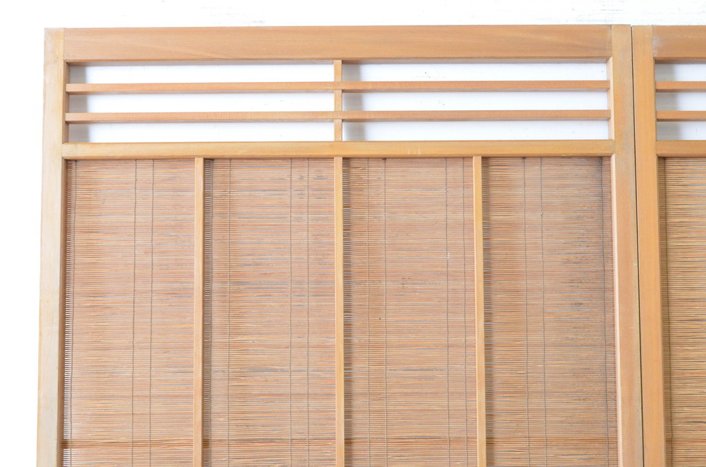 レトロ建具 シンプルなデザインの夏戸2枚セット簾戸、御簾戸