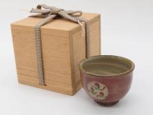 アンティーク雑貨　江戸期　古伊万里　蛸唐草窓絵深皿(色絵深鉢、和食器)(R-041333)