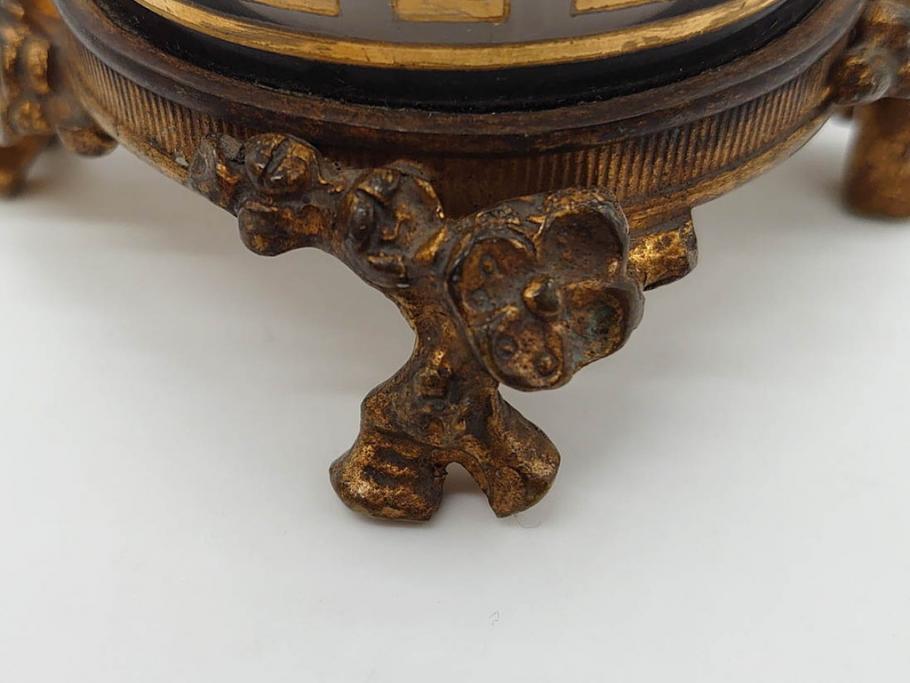 稀少　フランス　1880年～1900年頃　オールドバカラ　Baccarat　ジャポニズム　花鳥文　金彩　台座付き　細やかな意匠が施されたエレガントな雰囲気溢れる花瓶2個セット(フルレッドクリスタルガラス、筒型、花器、花入れ、箱付き)(R-074575)