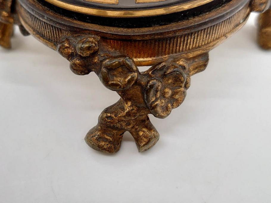 稀少　フランス　1880年～1900年頃　オールドバカラ　Baccarat　ジャポニズム　花鳥文　金彩　台座付き　細やかな意匠が施されたエレガントな雰囲気溢れる花瓶2個セット(フルレッドクリスタルガラス、筒型、花器、花入れ、箱付き)(R-074575)