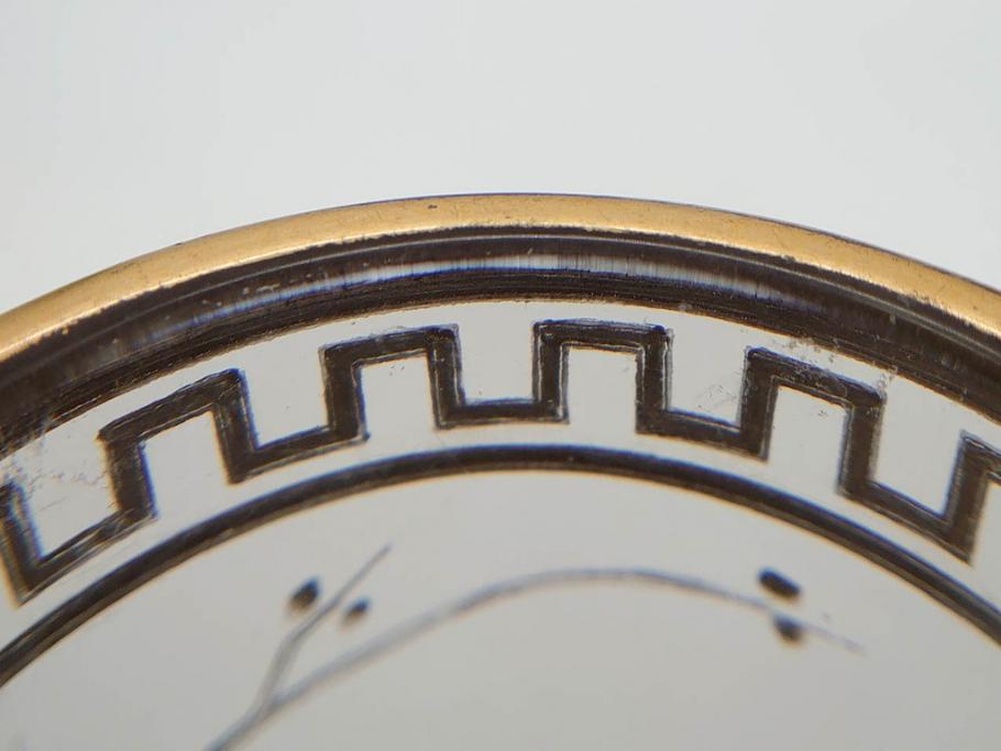稀少　フランス　1880年～1900年頃　オールドバカラ　Baccarat　ジャポニズム　花鳥文　金彩　台座付き　細やかな意匠が施されたエレガントな雰囲気溢れる花瓶2個セット(フルレッドクリスタルガラス、筒型、花器、花入れ、箱付き)(R-074575)