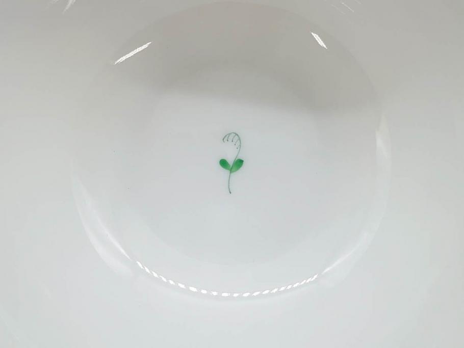 ヘレンド　ハンガリー　HEREND HVNGARY　アポニー・グリーン　繊細な絵付けが上品で落ち着いた雰囲気を醸し出すティーカップ&ソーサー3客セット(C&S、HUNGARY、洋食器)(R-074577)