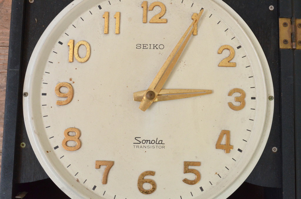 和製アンティーク　SEIKO　Sonola(セイコー・ソノーラ)　昭和レトロ　昔懐かしい雰囲気の掛け時計(柱時計、古時計、振り子時計、トランジスタ時計)(R-072156)