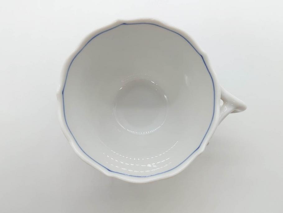 ドイツ　マイセン　Meissen　ブルーオニオン　意匠をこらした凝ったデザインが魅力的なモカカップ2客&オープンワーク透かしプレート2枚セット(皿、洋食器)(R-074581)