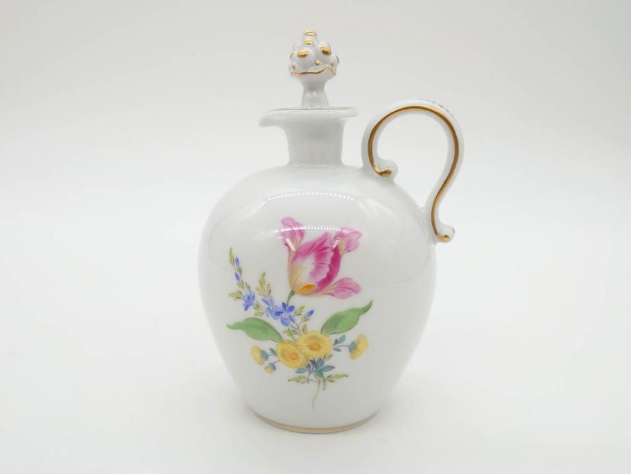 ドイツ　マイセン　Meissen　フラワー　多彩な花たちが華やぎをもたらしてくれるリキュールセット(花、ボトル、トレイ、トレー、カップ6客、酒器、洋食器)(R-074583)
