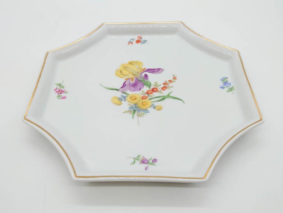 ドイツ　マイセン　Meissen　フラワー　多彩な花たちが華やぎをもたらしてくれるリキュールセット(花、ボトル、トレイ、トレー、カップ6客、酒器、洋食器)(R-074583)