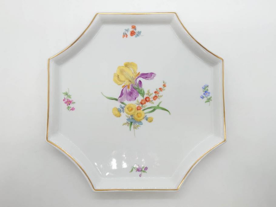 ドイツ　マイセン　Meissen　フラワー　多彩な花たちが華やぎをもたらしてくれるリキュールセット(花、ボトル、トレイ、トレー、カップ6客、酒器、洋食器)(R-074583)
