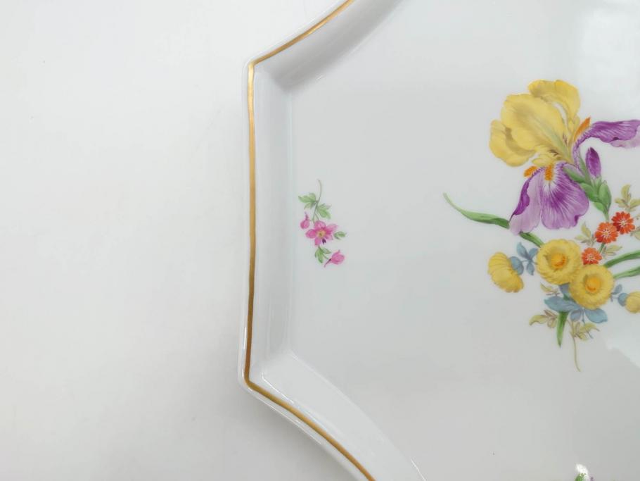 ドイツ　マイセン　Meissen　フラワー　多彩な花たちが華やぎをもたらしてくれるリキュールセット(花、ボトル、トレイ、トレー、カップ6客、酒器、洋食器)(R-074583)