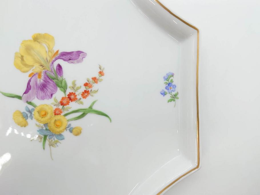 ドイツ　マイセン　Meissen　フラワー　多彩な花たちが華やぎをもたらしてくれるリキュールセット(花、ボトル、トレイ、トレー、カップ6客、酒器、洋食器)(R-074583)