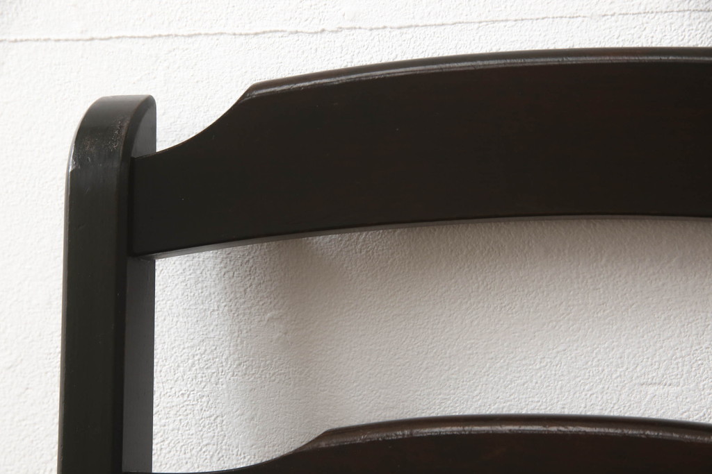 中古　北海道民芸家具　HM620　滑らかな木肌が上品なラダーバックチェア2脚セット(椅子、ダイニングチェア、板座チェア)(R-052555)