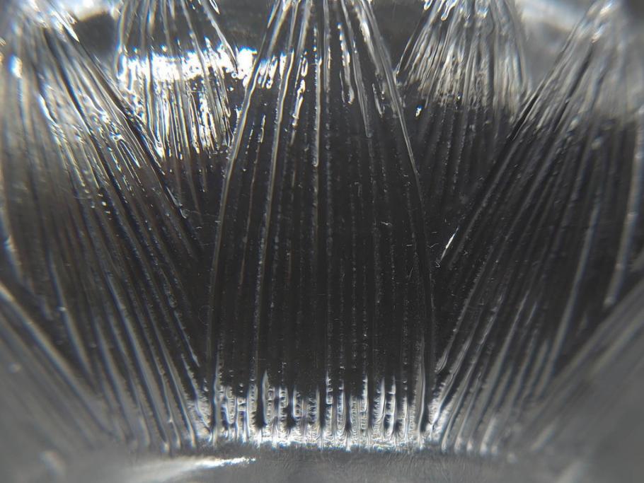 アンティーク　1920年代　ルネ・ラリック(R.LALIQUE)　ロータス(LOTUS)　グラス　花瓶　蓮の花のようなデザインが美しいゴブレット(花入れ、花器、フラワーベース)(R-074586)