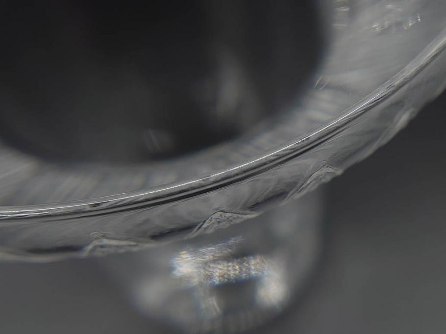 アンティーク　1920年代　ルネ・ラリック(R.LALIQUE)　ロータス(LOTUS)　グラス　花瓶　蓮の花のようなデザインが美しいゴブレット(花入れ、花器、フラワーベース)(R-074586)