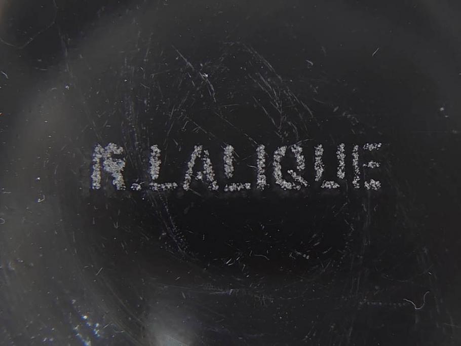アンティーク　1920年代　ルネ・ラリック(R.LALIQUE)　ロータス(LOTUS)　グラス　花瓶　蓮の花のようなデザインが美しいゴブレット(花入れ、花器、フラワーベース)(R-074586)