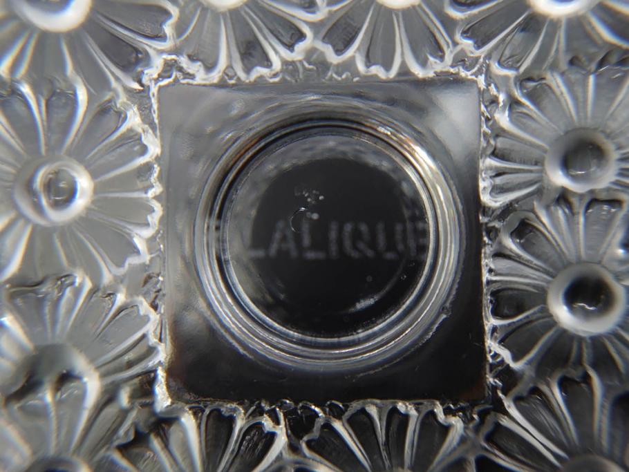 アンティーク　ルネ・ラリック(R.LALIQUE)　洗練されたデザインが優美な印象を与えるシャンパングラス2客セット(ヒナギク、パクレット、デイジー、デザート、コンポート、フルーツ、小鉢、ミニボウル、ガラス)(R-074587)