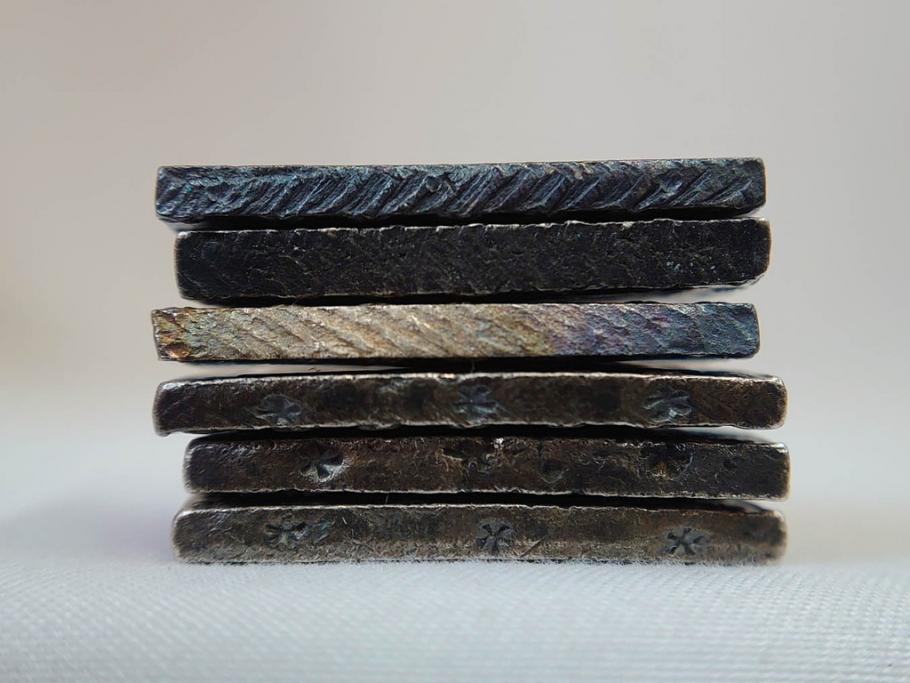 江戸期　天保一分銀 3枚/安政一分銀 3枚/嘉永1朱銀 10枚　銀貨16点セット(古銭、硬貨、コイン、日本、銀座常是)(R-079609)