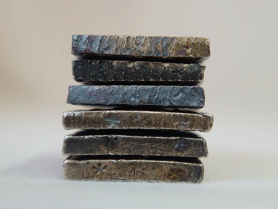 江戸期　天保一分銀 3枚/安政一分銀 3枚/嘉永1朱銀 10枚　銀貨16点セット(古銭、硬貨、コイン、日本、銀座常是)(R-079609)