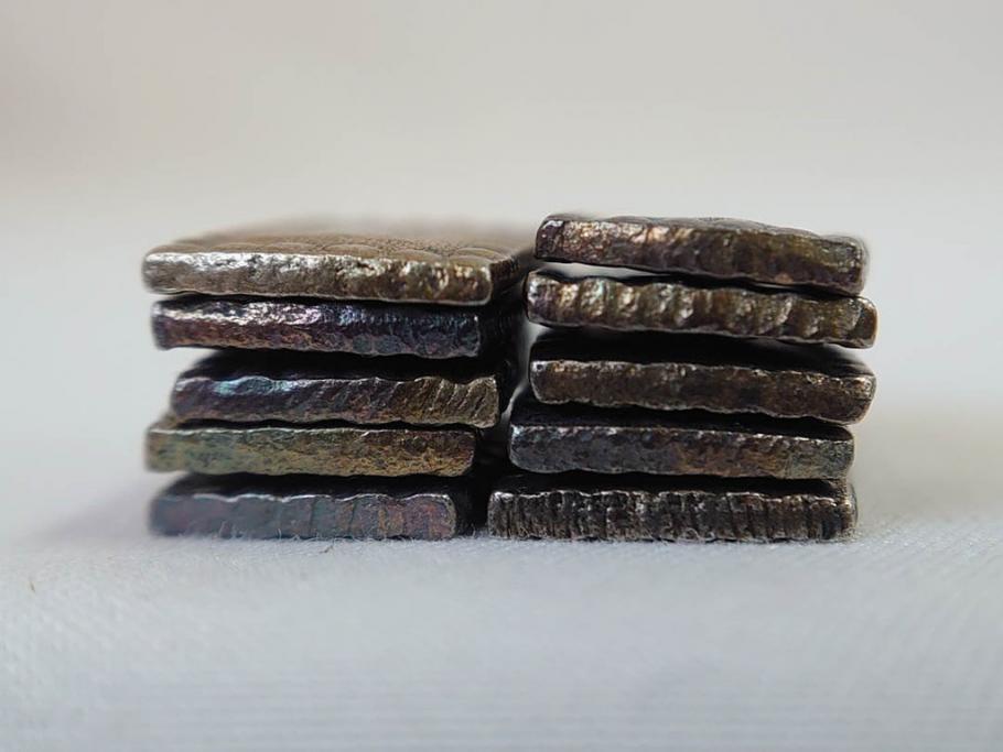 江戸期　天保一分銀 3枚/安政一分銀 3枚/嘉永1朱銀 10枚　銀貨16点セット(古銭、硬貨、コイン、日本、銀座常是)(R-079609)