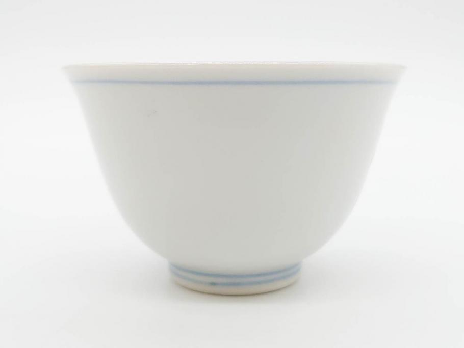 山田義明(号龍山)　九谷焼　花鳥図　約9cm　2.8寸　豊かな色彩が美しい汲出碗5客セット(牡丹、ぼたん、茶器、煎茶道具、湯のみ、湯呑み、共箱付き、和食器、裏印、二寸八分)(R-079610)