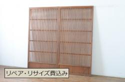 アンティーク建具　片面ガラス　和モダンな雰囲気づくりにおすすめの組子入り窓1枚(ガラス戸、引き戸、ガラス窓)(R-071898)