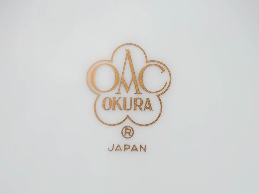 大倉陶園(OKURA、OAC)　金蝕カトレア 高さ 約27cm/ブルーローズ 高さ 約15cm　気品漂う花瓶2点セット(バラ、薔薇、金彩、花生け、花器、花入、フラワーベース、白磁)(R-079613)