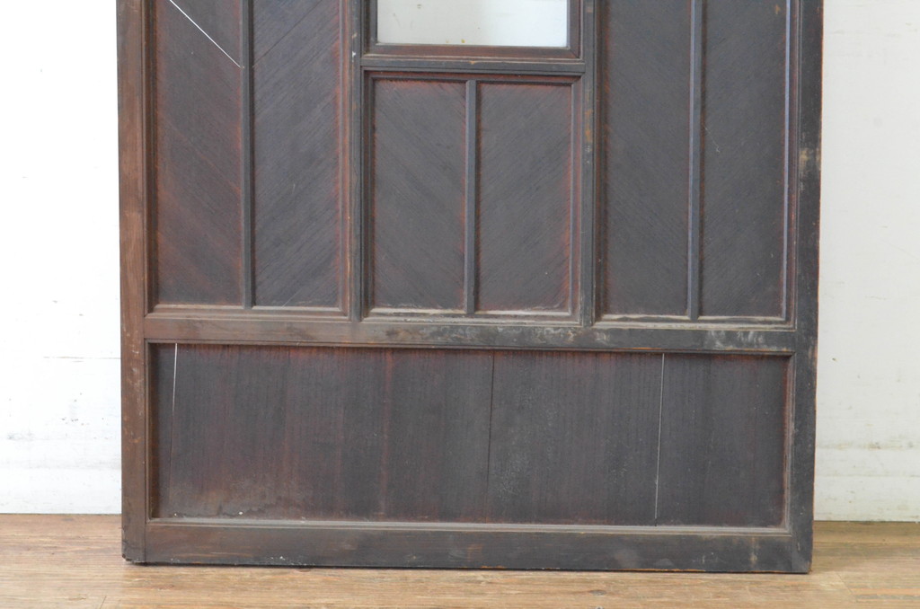 アンティーク建具　大正ロマンハイカラデザイン!　凝った作りのガラス扉1枚(ドア、開き戸)(R-065070)
