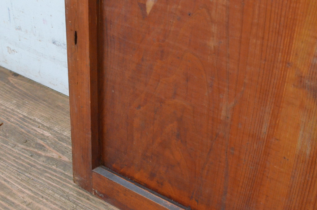 アンティーク建具　レトロなデザインのガラス帯の扉(ドア、建具)(R-065071)