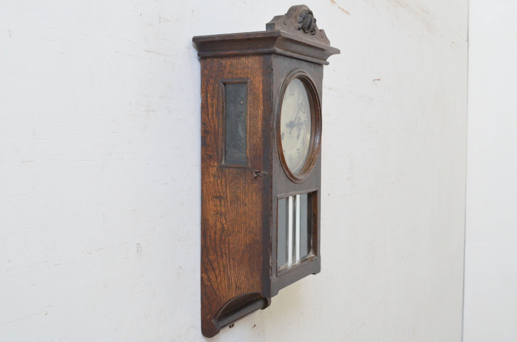 和製アンティーク　精工舎(SEIKOSHA、セイコー)　TRADE(S)MARK　木の温かみを感じるクラシカルな雰囲気の掛け時計(柱時計、古時計、振り子時計)(R-072266)