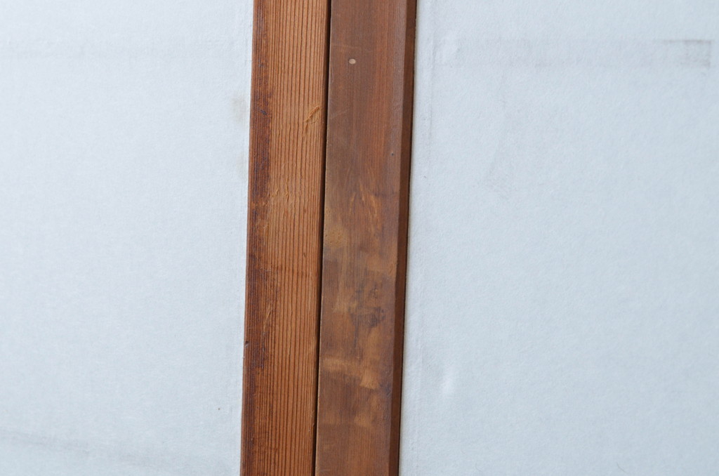 アンティーク建具　上手物!!　腰板杉材笹木の幅広高級　障子戸2枚セット(引き戸)(R-065073)