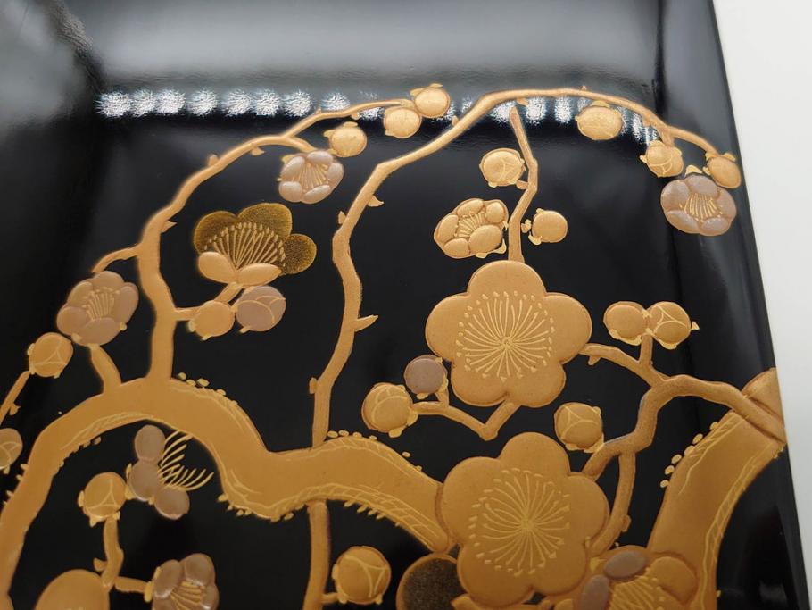 大正～昭和初期　金蒔絵　松竹梅　雅な佇まいの文箱(木製、硯箱、小物入れ、漆器、手許箱、書道具)(R-079615)