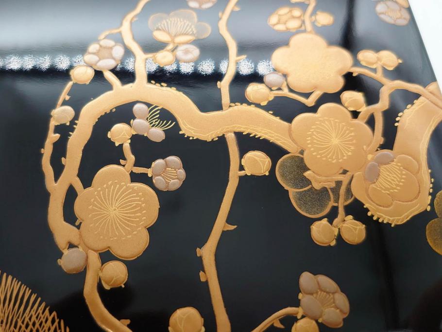 大正～昭和初期　金蒔絵　松竹梅　雅な佇まいの文箱(木製、硯箱、小物入れ、漆器、手許箱、書道具)(R-079615)